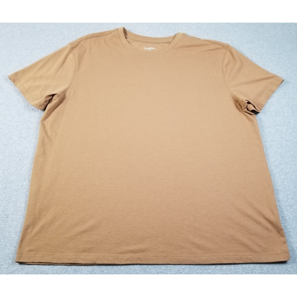 Goodfellow T Shirt Men's XL Extra Large Solid Brown Short Sleeve Crew Neck Tee